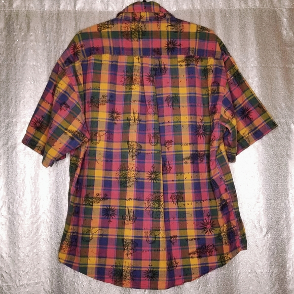 Cambridge Classics EUC L America plaid short-sleeved button-down map shi… - Picture 2 of 11